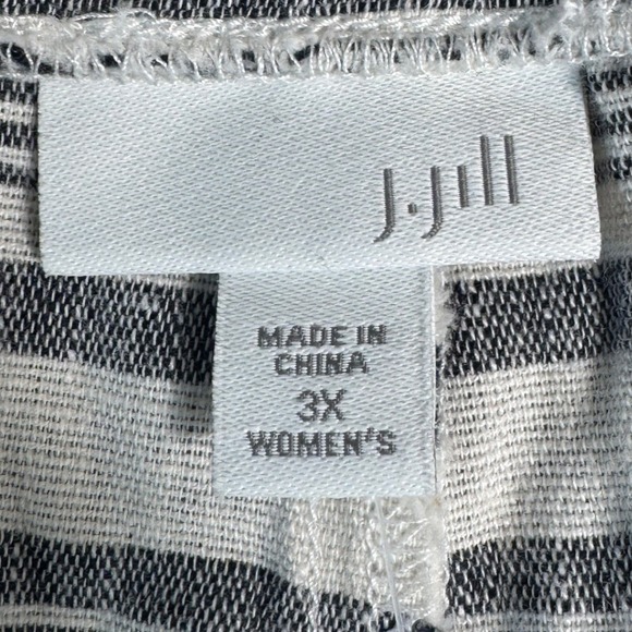 J Jill Black cream Striped Linen Cotton Blend Lounge Shorts Women's 3X - Picture 4 of 9